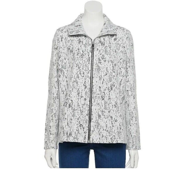 Fall Jacket CATHY DANIELS Women's Long Sleeve Full Zip Lace Overlay Sz XL - Picture 2 of 5